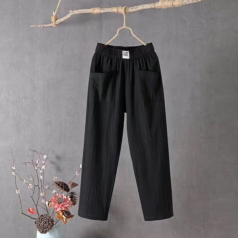 Celena - Casual Linen Blend Trousers