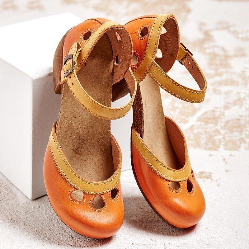 Camryn™ | Orthopedic Low Heel Leather Sandals