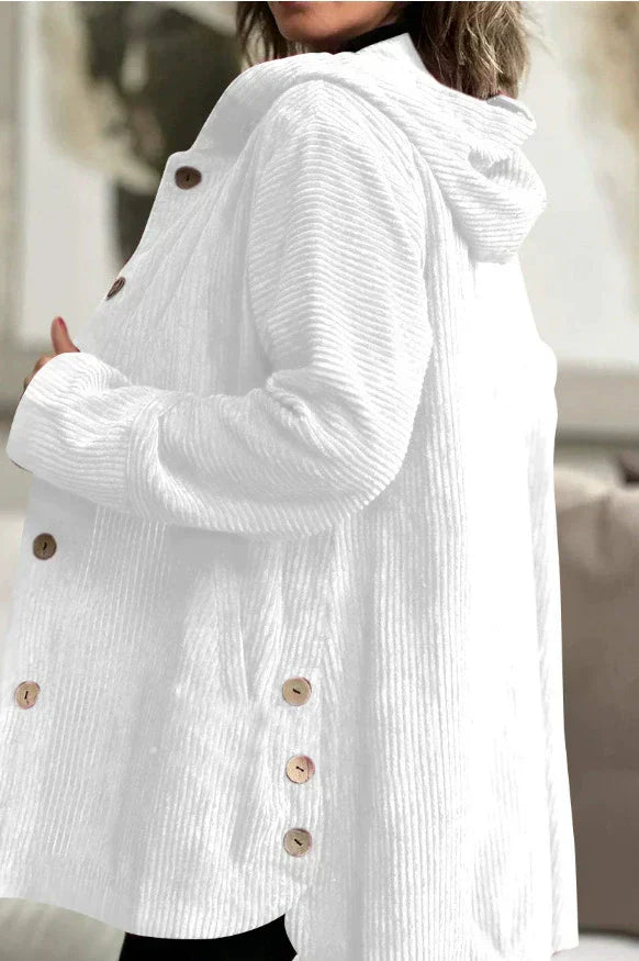 Amélie - Cozy Bordeaux Corduroy Coat