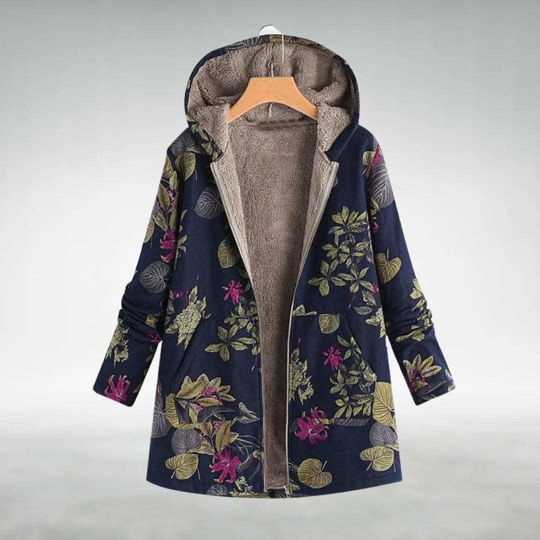 Kaysa - Stylish Floral Fleece Jacket