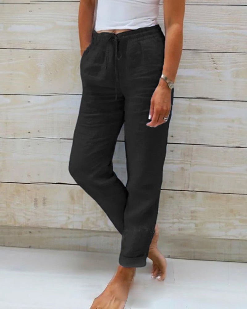 Monica - Luxurious Cotton-Linen Trousers