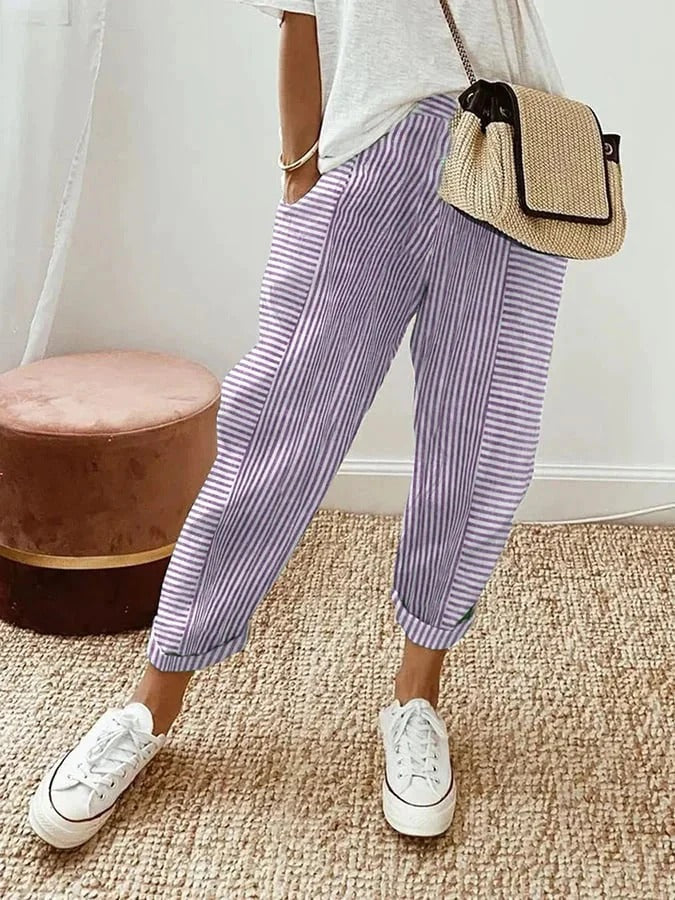 Lore - Comfortable Striped Trousers